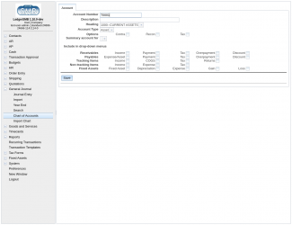 1.9 Account configuration screen