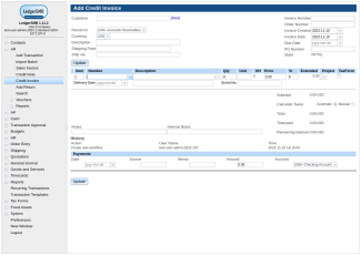 1.11 AR transaction entry