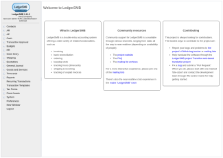 1.11 Welcome screen (after login)