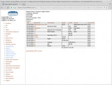 General Ledger search - report output